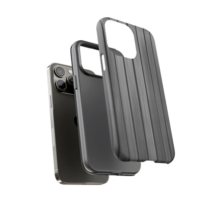 Ribbed metal texture iPhone phone case by Printify with tough protective design for durable smartphone protection.