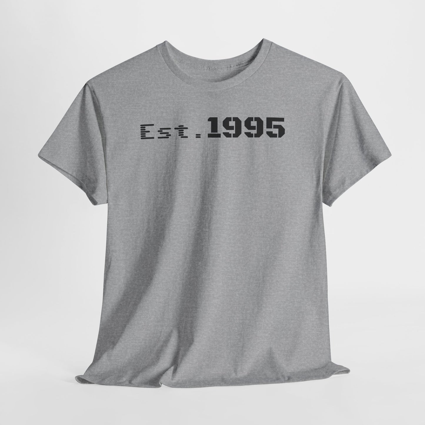 Unisex Heavy Cotton Tee - Est. 1995, Vintage Birthday Gift, Customizable Tee, Retro Unisex Shirt, Casual Everyday Wear