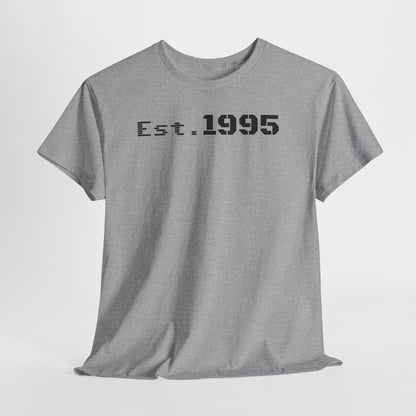 Unisex Heavy Cotton Tee - Est. 1995, Vintage Birthday Gift, Customizable Tee, Retro Unisex Shirt, Casual Everyday Wear