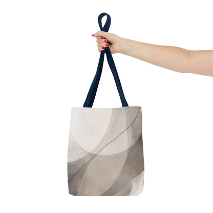Neutral Abstract Watercolor Waves Tote Bag | All-Over Print