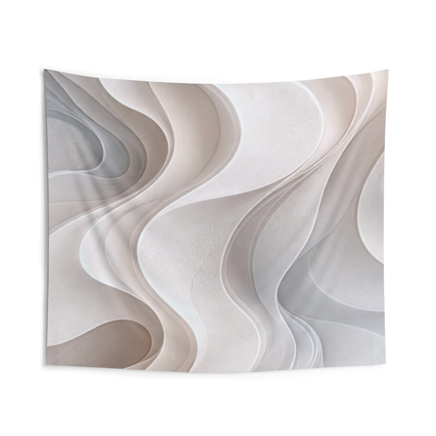Abstract Neutral Wave Tapestry — Modern Minimalist Wall Art
