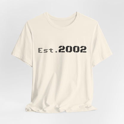 Vintage Est. 2002 T-shirt by Printify featuring a classic design celebrating the year established, perfect for anniversary celebrations.