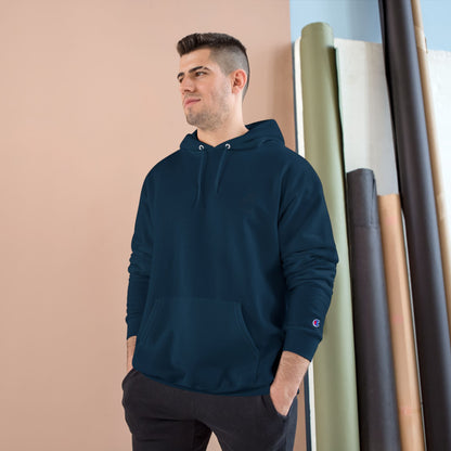 Minimalist Champion Hoodie with Hand Gesture Design
