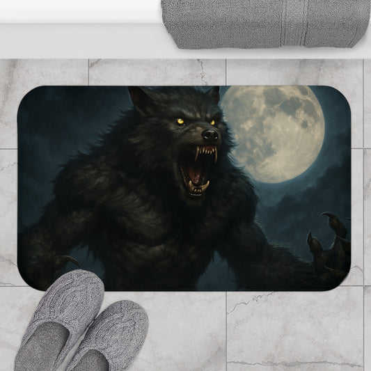 Werewolf Moon Bath Mat — Spooky Horror Bathroom Rug