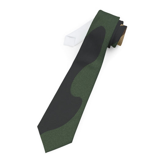 Men's green camouflage necktie with a camo pattern, suitable for casual or military-inspired style, by Printify.