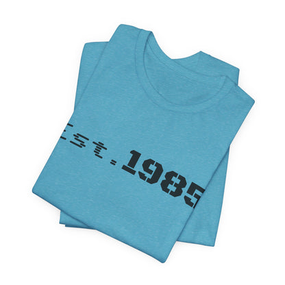 Vintage Est. 1985 graphic T-shirt from Printify featuring retro style and bold design on a casual cotton tee.