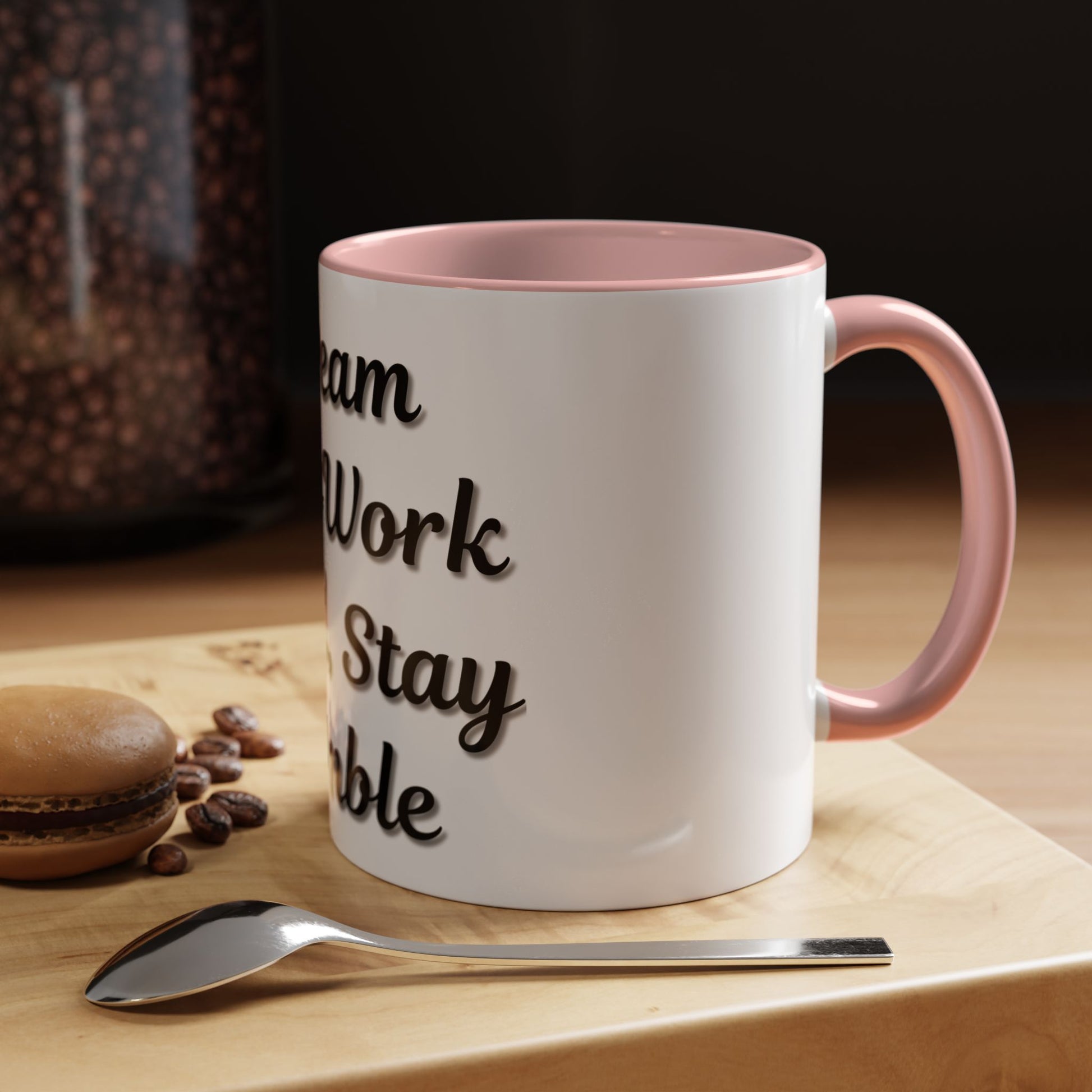 Inspirational Accent Coffee Mug - "Dream Big, Work Hard, Stay Humble" - Motivational 11/15oz - TRV