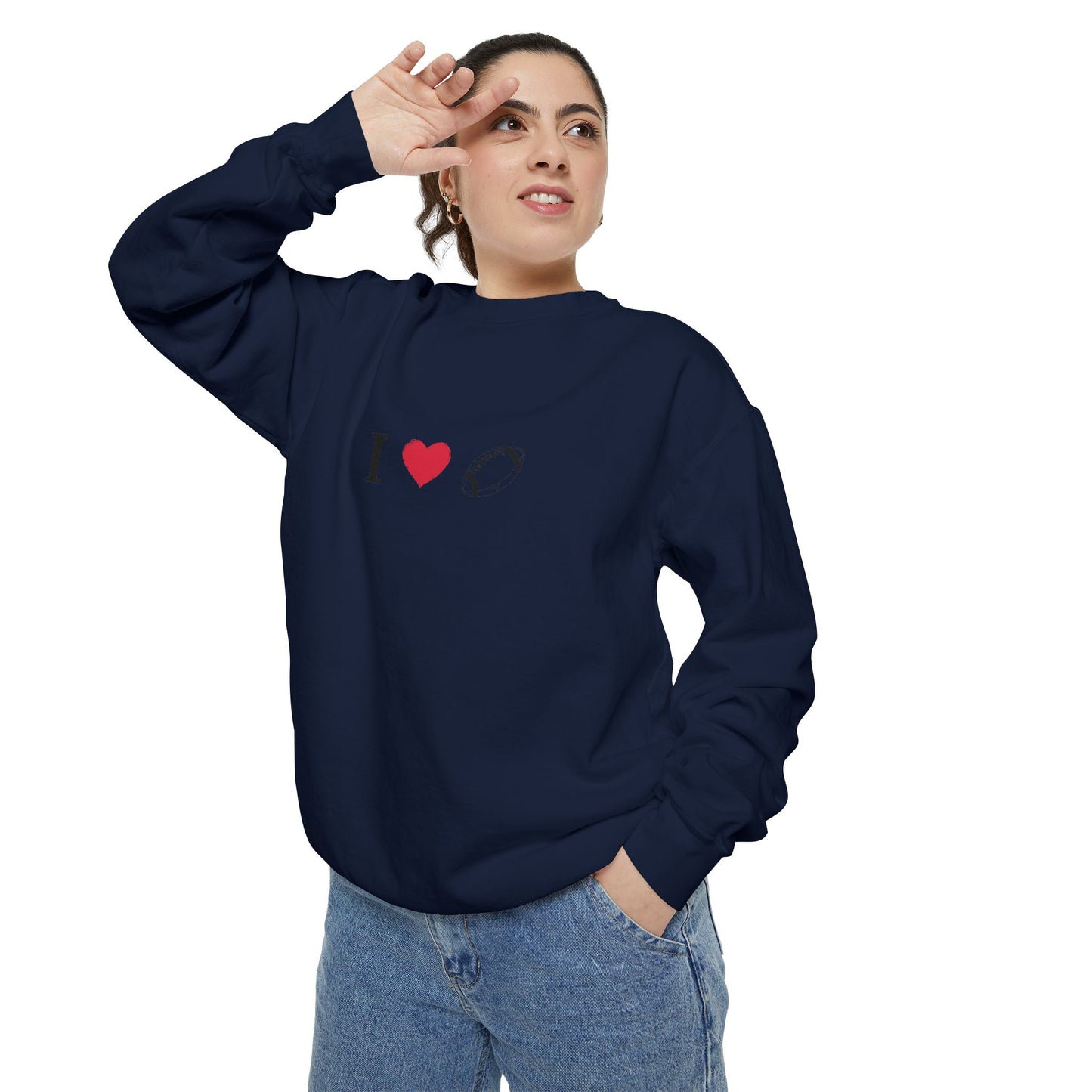 Unisex Sweatshirt, I love Football, Cozy, Perfect for Everyday Wear, Gift Idea for Friends, Couples, and Special Occasions - TRV