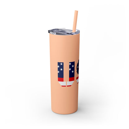 Skinny Tumbler — USA Flag 20oz Straw Tumbler (Patriotic Travel Cup)