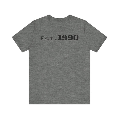 Unisex Est. 1990 Nostalgic Jersey Tee - Perfect Gift, Vintage Style, Retro Fashion, Birthday Celebration, Casual Wear - TRV