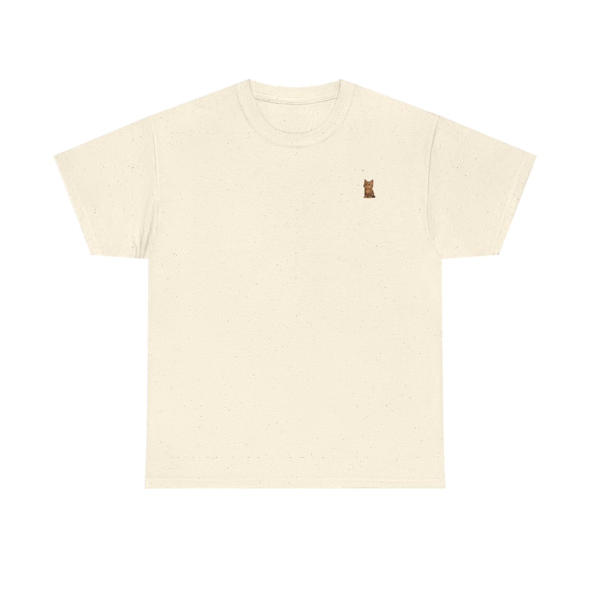 Brown kitten graphic T-shirt for cat lovers, featuring a cute feline design on a comfortable printify T-shirt.