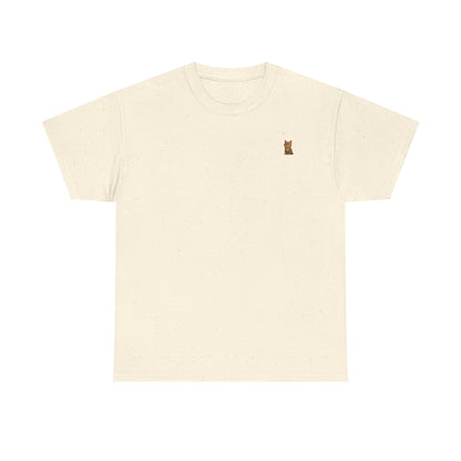 Brown kitten graphic T-shirt for cat lovers, featuring a cute feline design on a comfortable printify T-shirt.