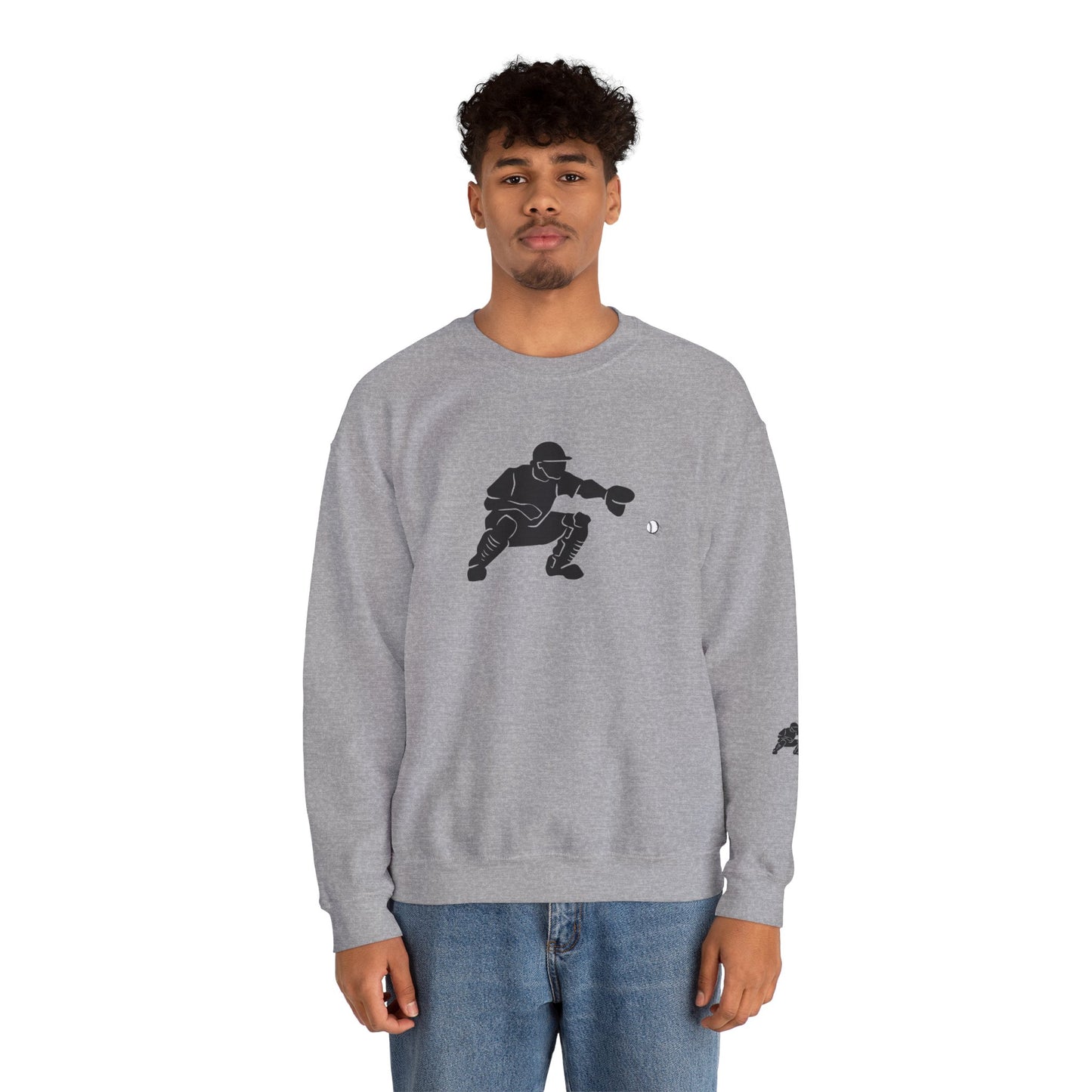 Baseball Catcher Crewneck Sweatshirt | Unisex Sports Apparel | Perfect for Game Days, Gifts, and Casual Wear | Baseball Lover's Gift - TRV