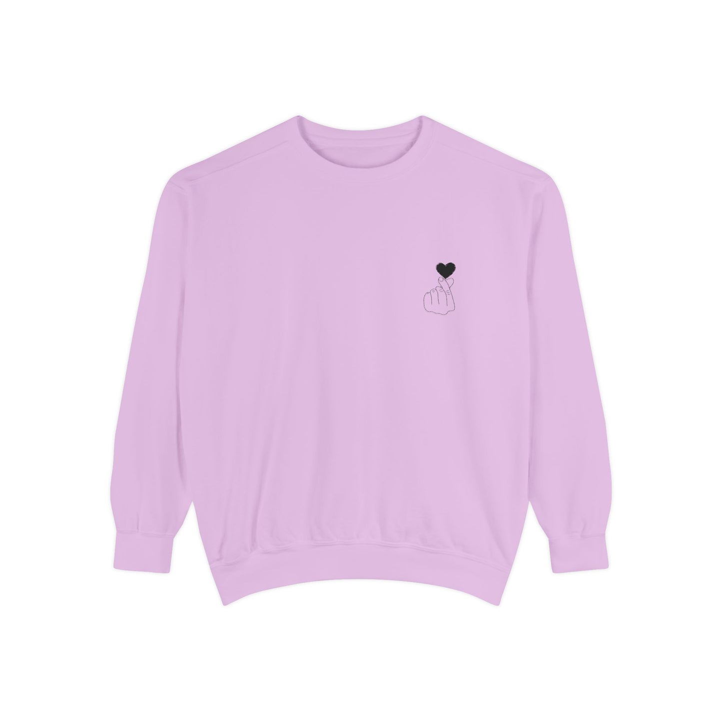 Unisex Garment-Dyed Sweatshirt with Heart Design - Cozy & Stylish
