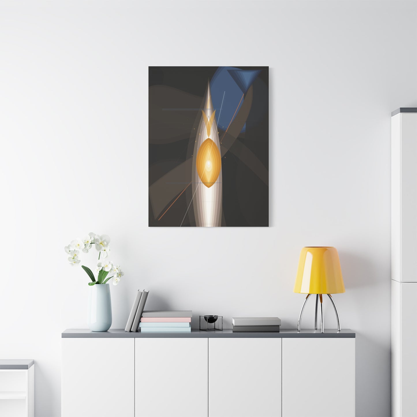 Abstract Geometric Flame Canvas | Matte Stretched Canvas 1.25"