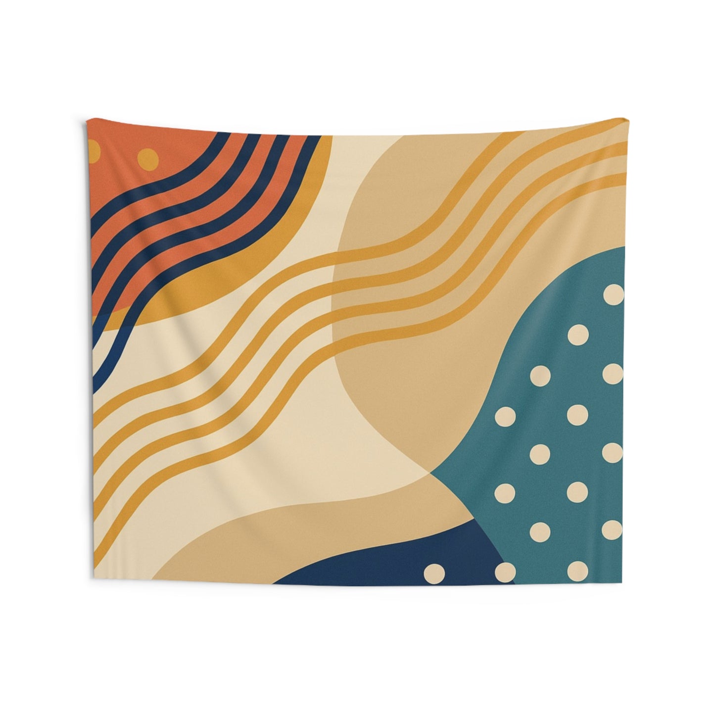 Abstract Retro Wave Wall Tapestry — Midcentury Boho Home Decor