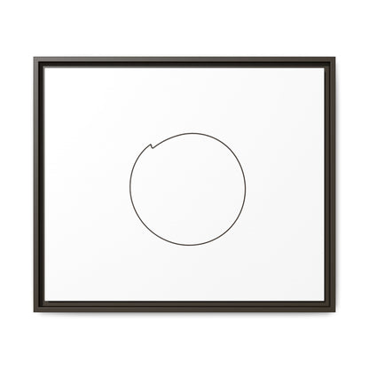 Framed matte canvas wall art featuring a minimal circular line design, by Printify, ideal for modern home decor.