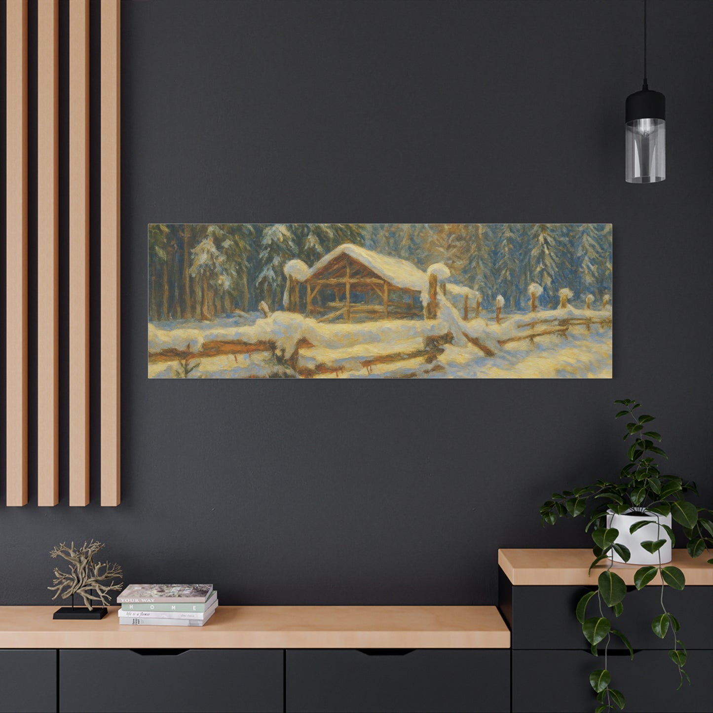 Canvas Wall Art, Winter Landscape Print, Home Decor, Rustic Art, Gift for Nature Lovers, Holiday Decoration - TRV