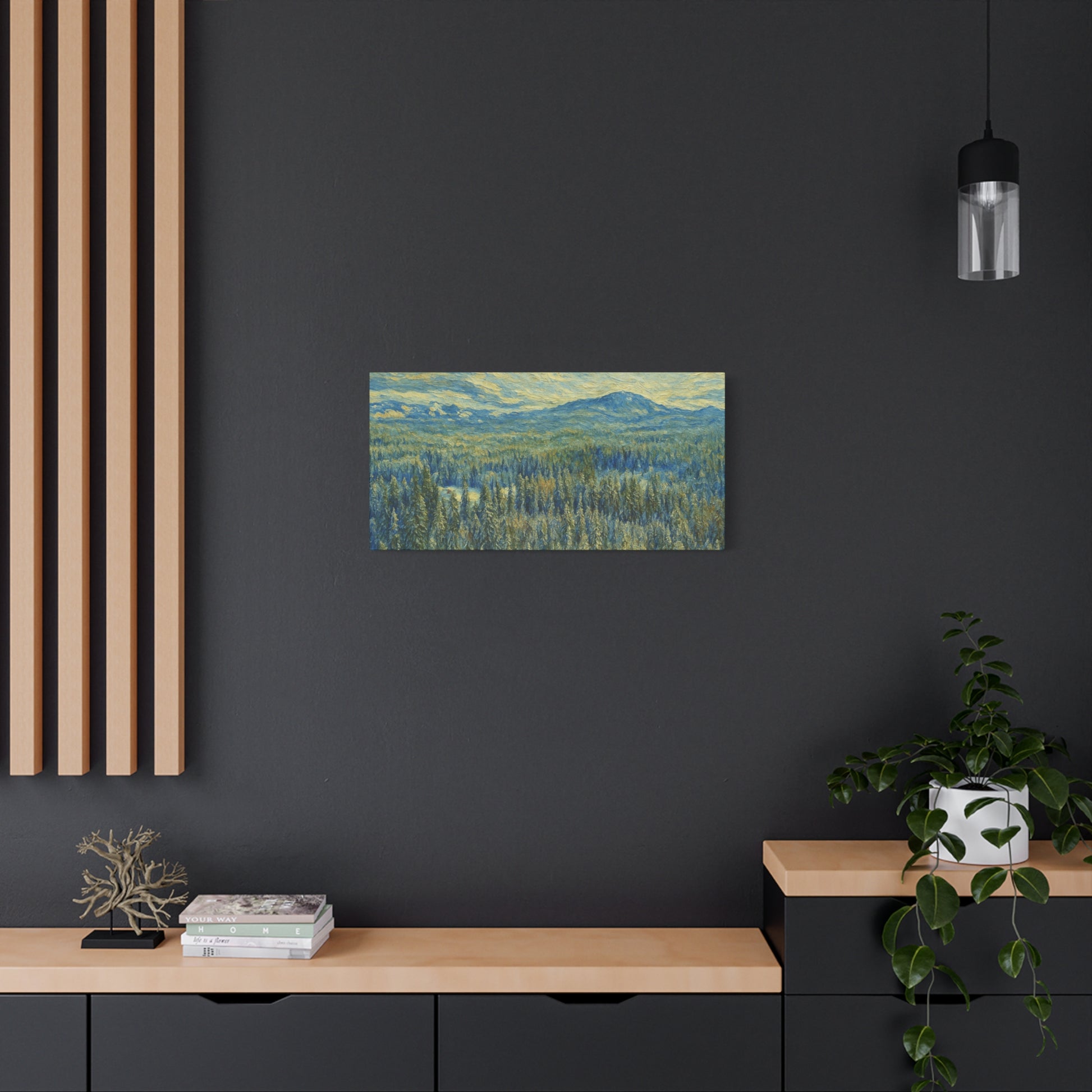 Scenic Landscape Canvas Print, Rustic Home Decor, Wall Art for Nature Lovers, Gift for Art Enthusiasts, Serene Forest Artwork - TRV
