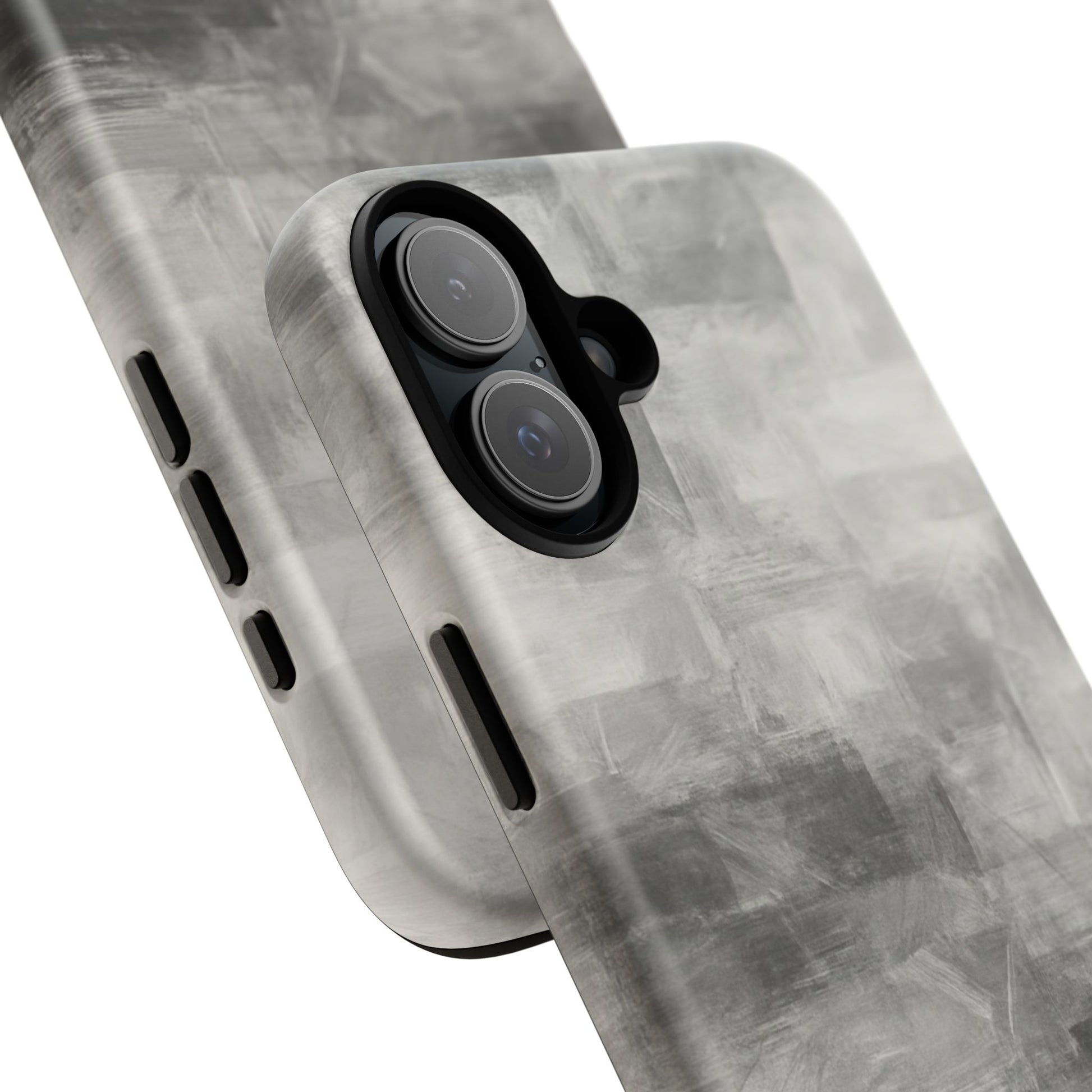 Abstract gray grid phone case for iPhone by Printify, tough protective cover with modern geometric design.