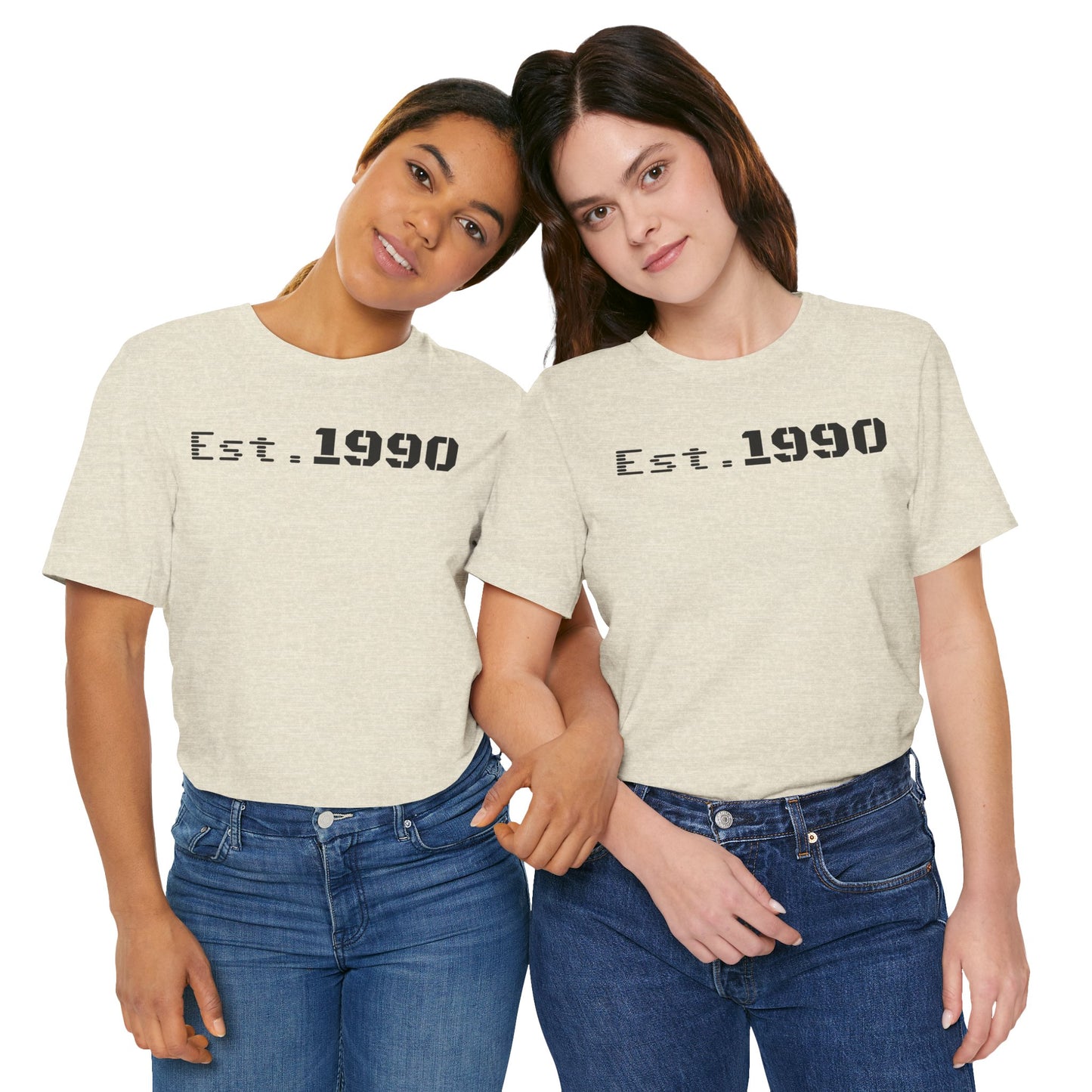 Unisex Est. 1990 Nostalgic Jersey Tee - Perfect Gift, Vintage Style, Retro Fashion, Birthday Celebration, Casual Wear - TRV