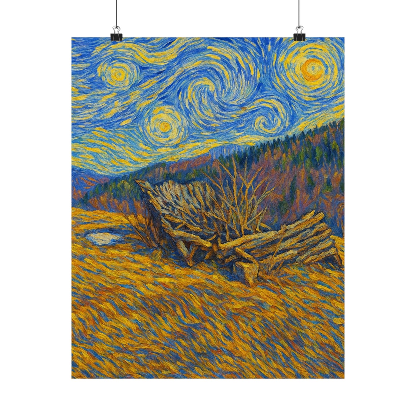 Matte Vertical Posters of Starry Night - Art Print for Home Decor, Wall Art, Gift for Art Lovers, Bacground for Celebrations - TRV