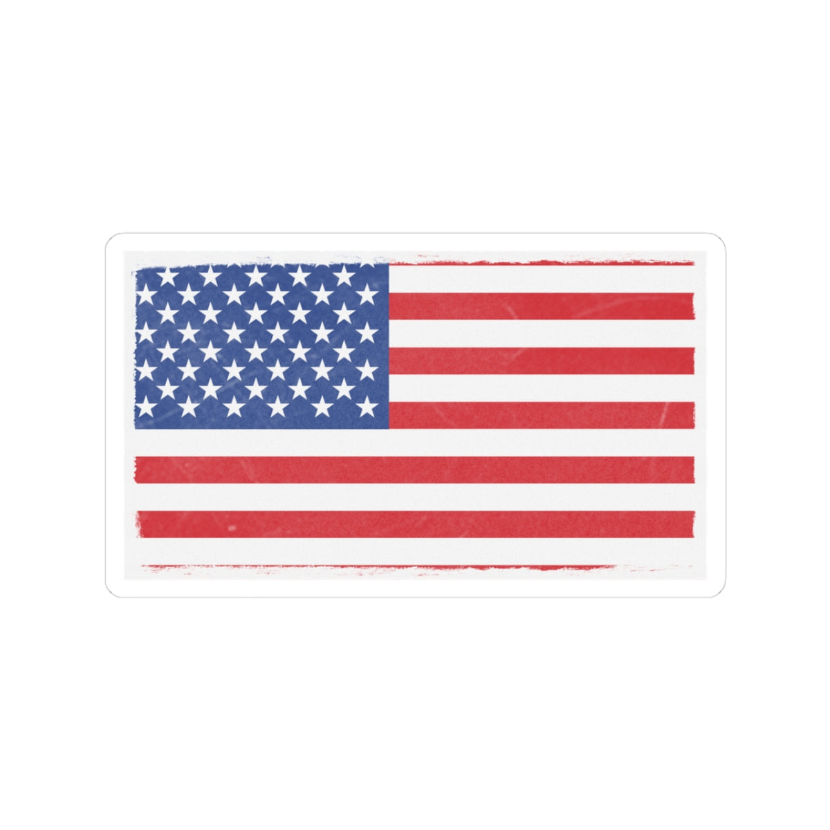 USA flag kiss-cut sticker on paper, patriotic decal for Independence Day celebration, by Printify
