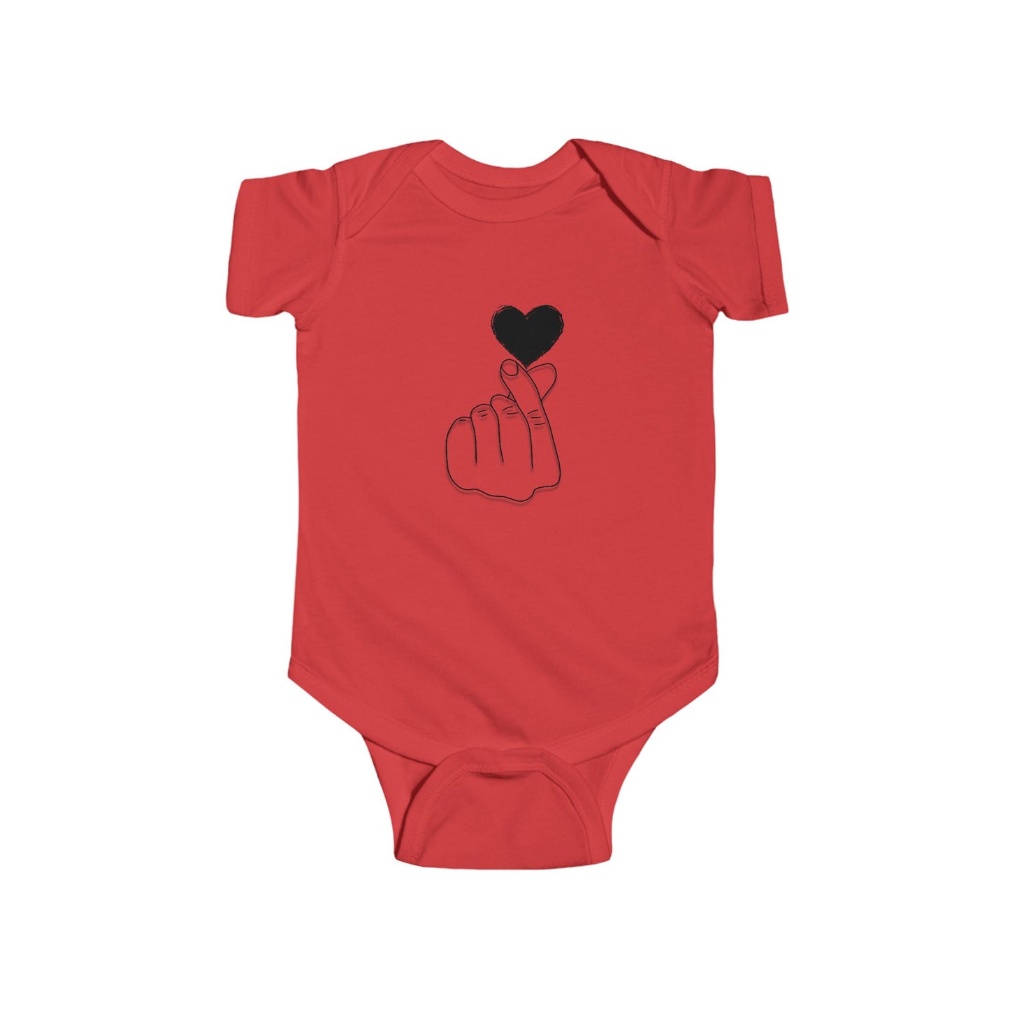 Cute Heart Gesture Infant Bodysuit - Adorable Unisex Baby Outfit for Special Occasions