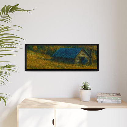 Framed Matte Canvas Print, Rustic Artwork, Farmhouse Decor, Nature Wall Art, Gift for Home, Autumn Decor, Landscape Painting