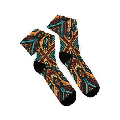 Southwestern Aztec Pattern Socks | Geometric Tribal Print