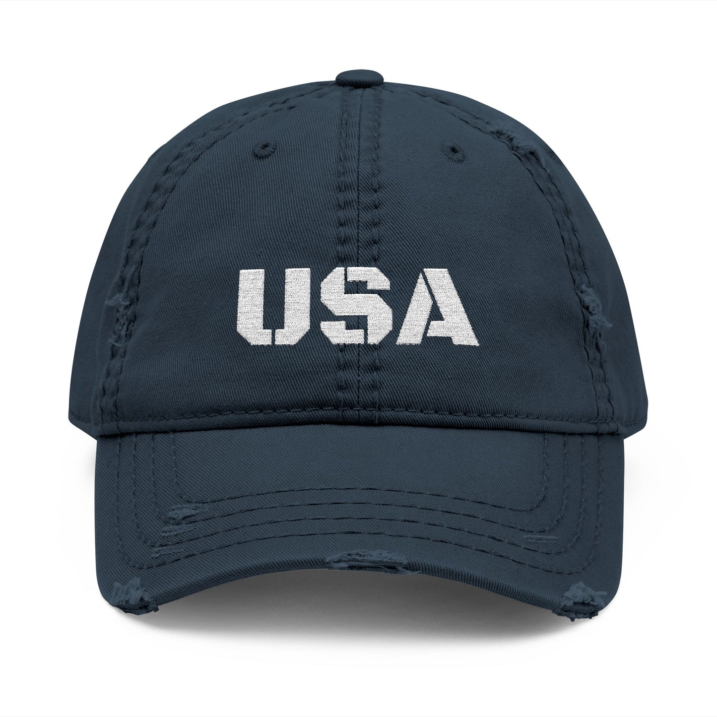 Distressed USA Dad Hat, Casual Cap, Vintage Style Hat, Unisex Baseball Cap, Embroidered Hat for Dad, Perfect Gift for Dad's Day - TRV