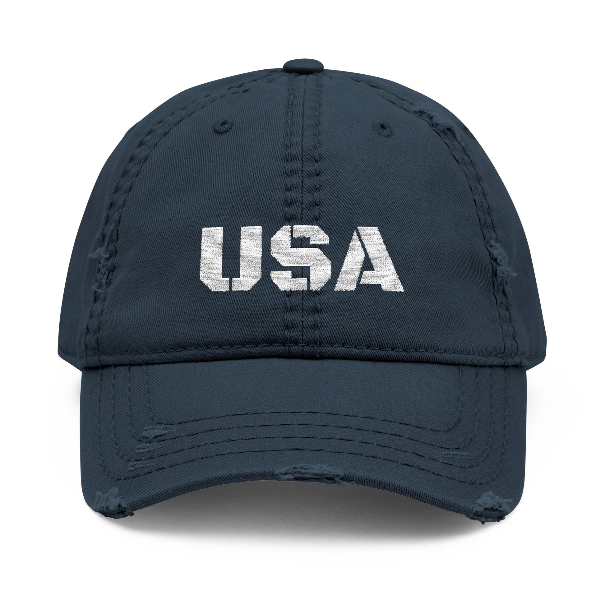 Distressed USA Dad Hat, Casual Cap, Vintage Style Hat, Unisex Baseball Cap, Embroidered Hat for Dad, Perfect Gift for Dad's Day - TRV