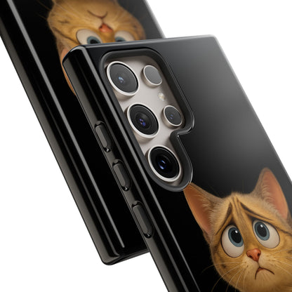 Cute sad kitty design on Printify iPhone phone case featuring a protective cat-themed cover for smartphones.
