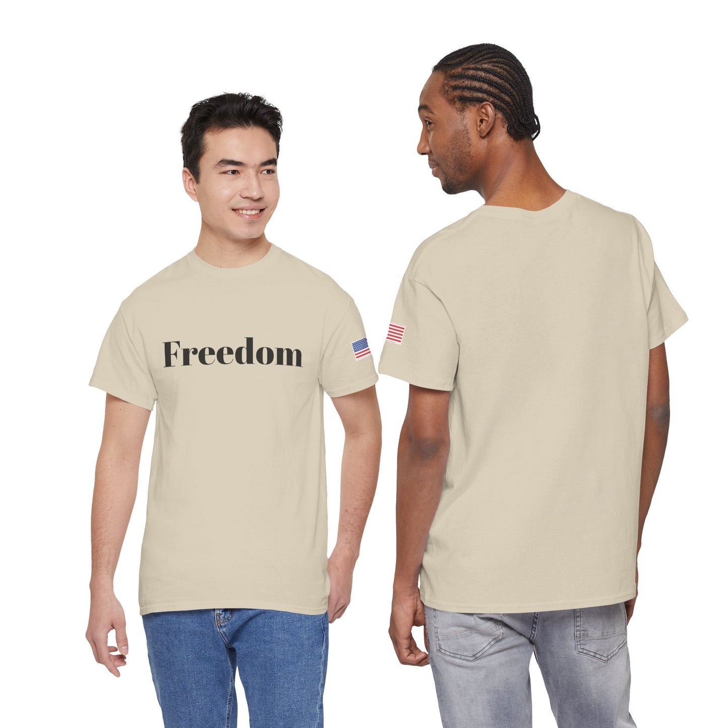 Freedom script tee | T-Shirt, American flag sleeve - TRV