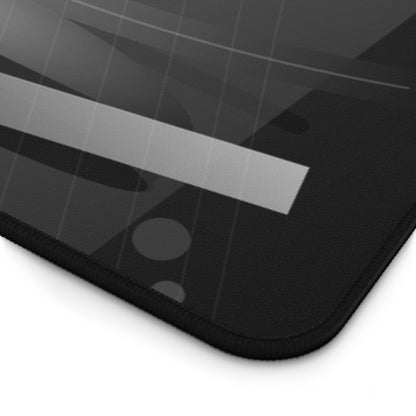 Monochrome Geometric Spheres Desk Mat | Abstract Grey Shapes Mouse Pad