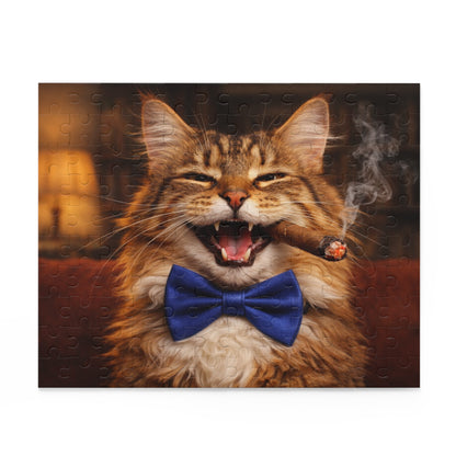 Laughing Cat with Cigar and Blue Bow Tie Puzzle