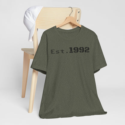 Est. 1992 Unisex Jersey Tee - Retro Birthday Gift, Casual Wear, Cool Vintage T-Shirt, Gift for Him, Gift for Her - TRV