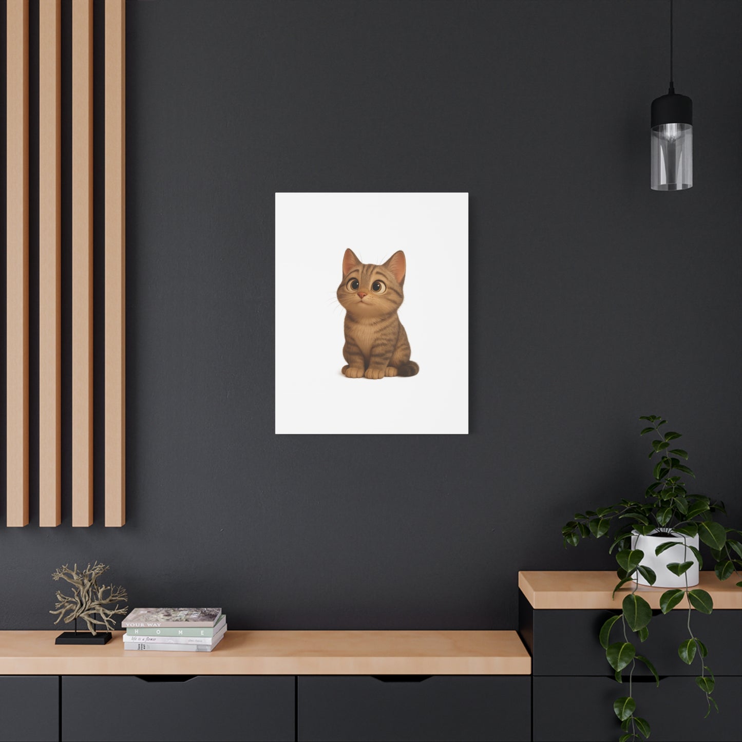 Adorable Cat Canvas Art, Cute Cat Wall Decor, Pet Lover Gift, Nursery Wall Art, Animal Print, Modern Home Decor - TRV