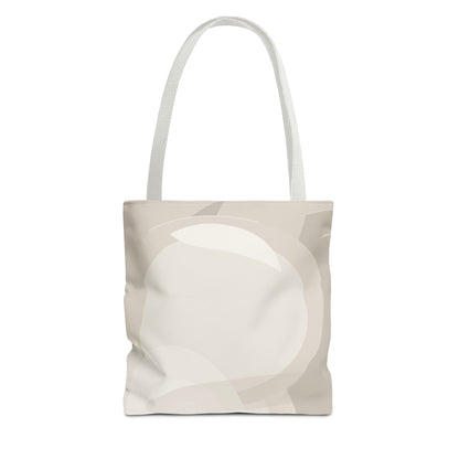 Neutral Abstract Circle Pattern Tote Bag | Minimal Beige AOP Canvas