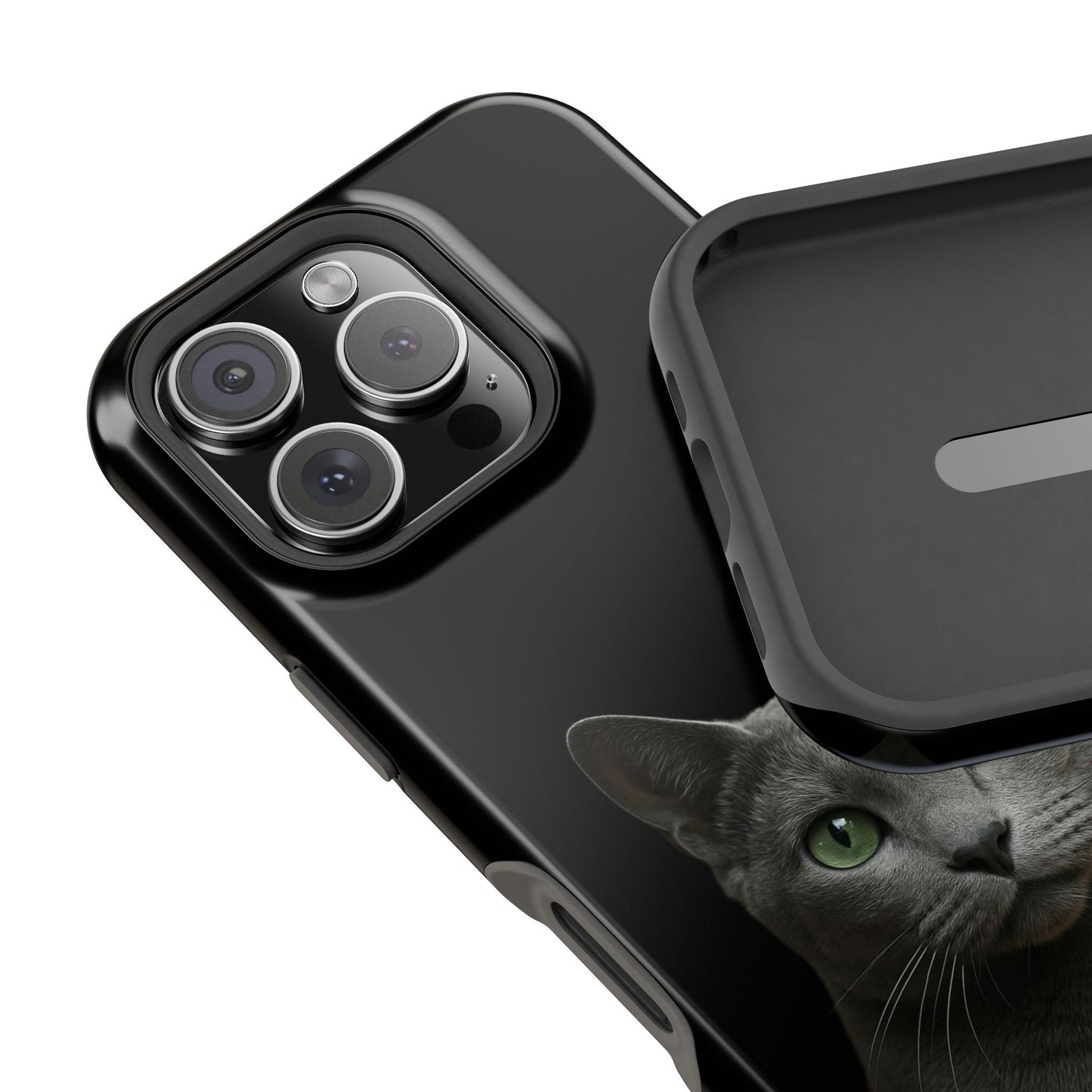 Russian Blue Cat Phone Case — Magnetic Impact-Resistant iPhone Cover