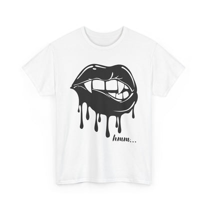 Edgy Graphic Tee - Dripping Lips Design - Unisex Heavy Cotton Tee