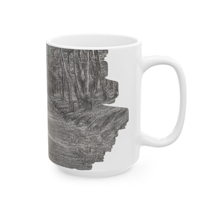 Nature-Inspired Abstract Ceramic Mug | Forest Path Design | Cozy Gift for Coffee Lovers | Home Decor | Nature Lover's Mug - TRV