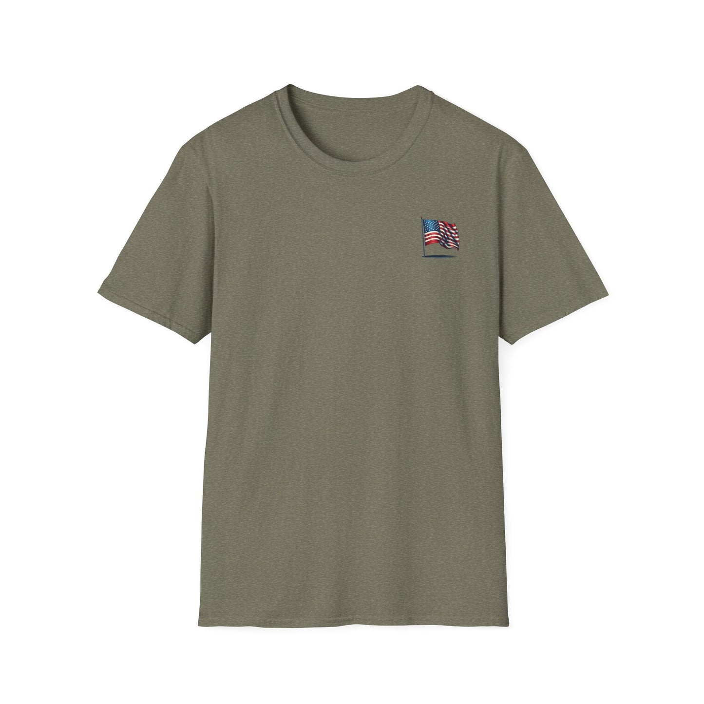 Patriotic Unisex Softstyle T-Shirt, American Flag Tee, USA Pride Shirt, Perfect for Independence Day, Casual Wear - TRV