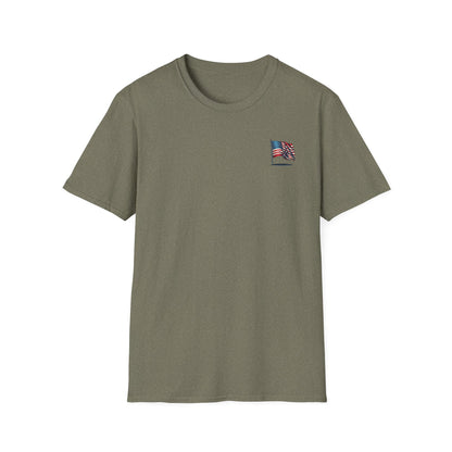 Patriotic Unisex Softstyle T-Shirt, American Flag Tee, USA Pride Shirt, Perfect for Independence Day, Casual Wear - TRV