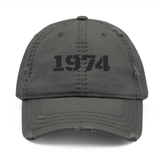 Distressed Dad Hat with Embroidered 1974, Vintage Cap for Dads, Casual Lifestyle Hat, Father's Day Gift, Birthday Gift for Men - TRV