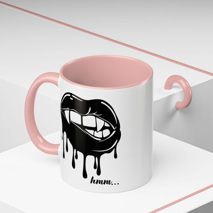 Dripping Lip Coffee Mug – "hmm..." Accent Ceramic Mug (11/15oz)