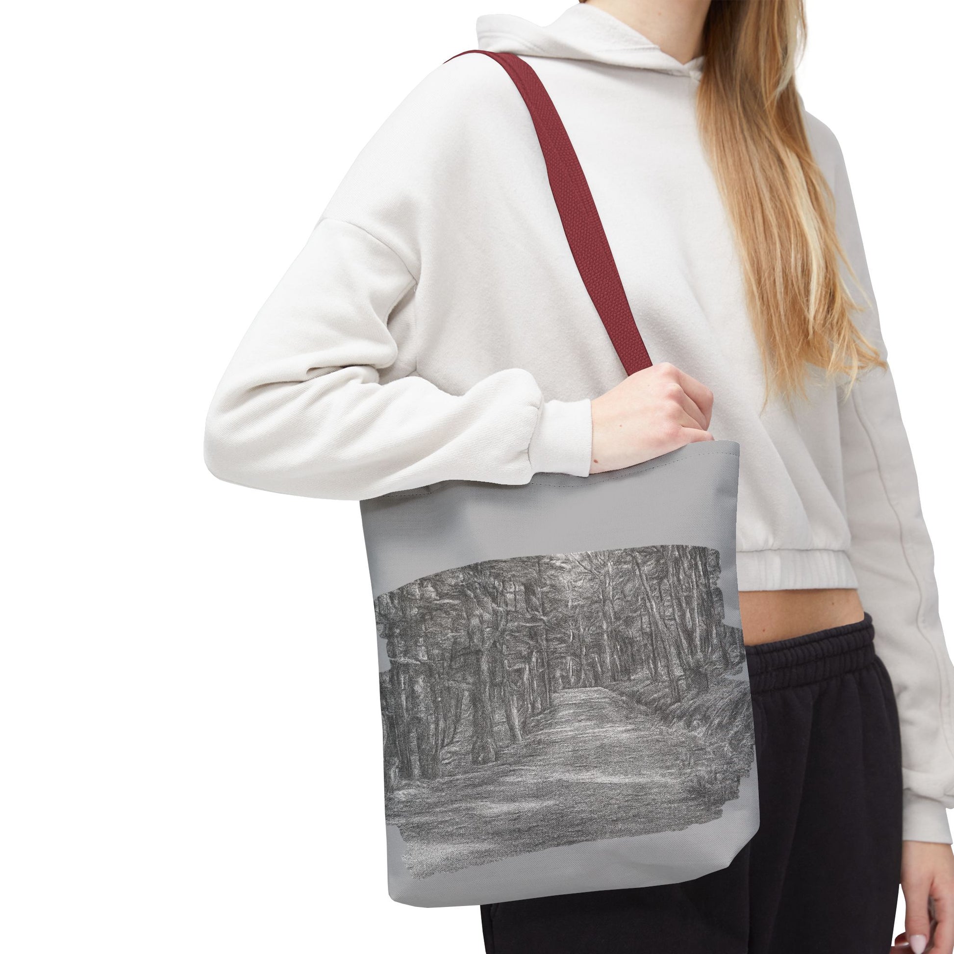 Scenic Path Tote Bag, Reversible Tote, Eco-Friendly Shopper, Outdoor Adventure Bag, Gift for Nature Lovers, Stylish Carryall - TRV