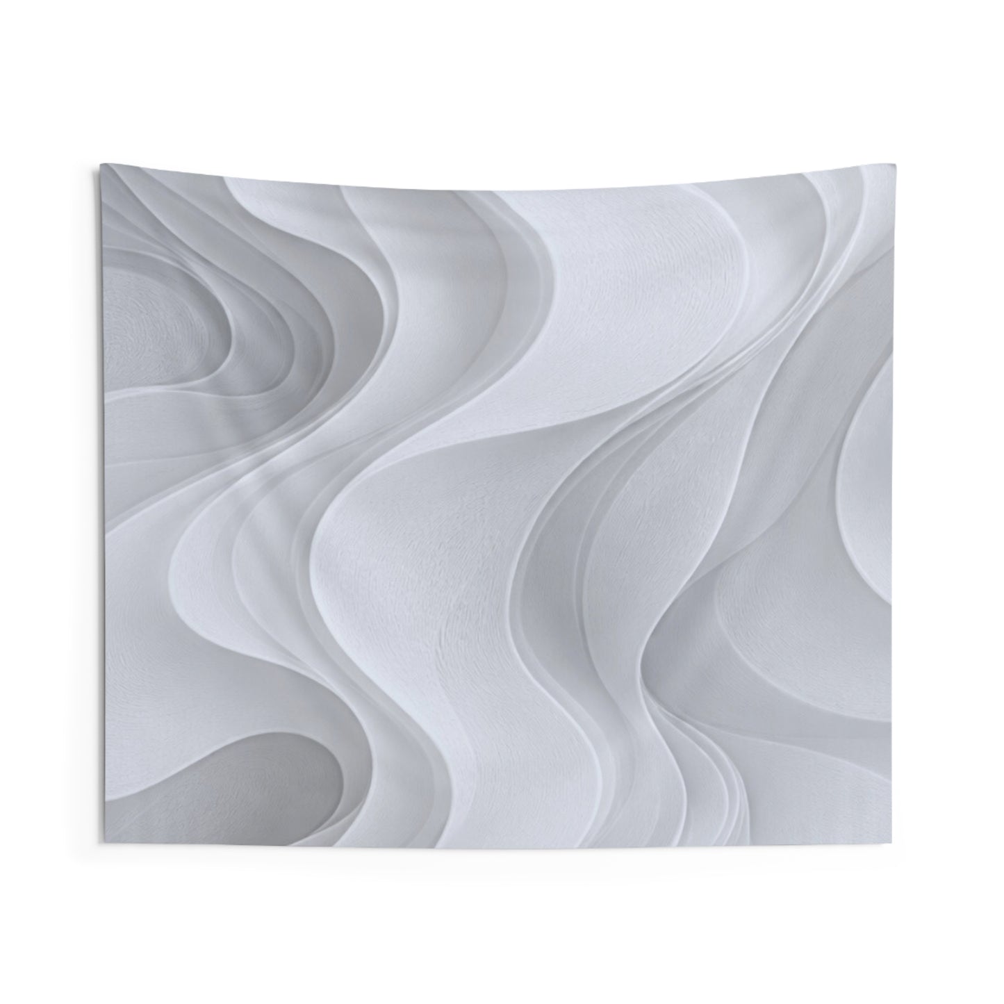 Abstract White Wave Tapestry — Modern Minimalist Wall Art