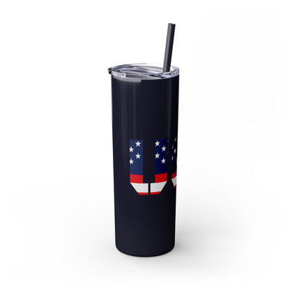 Skinny Tumbler — USA Flag 20oz Straw Tumbler (Patriotic Travel Cup)