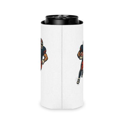 Football Player Can Cooler | Sports Fan Gift, Tailgate Accessories, Game Day Drink Holder, Party Favor, Football Party Decor